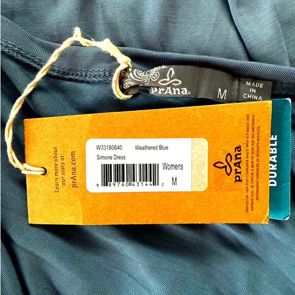 Prana Simone Dress Weathered Blue Med NWT - Picture 8 of 9